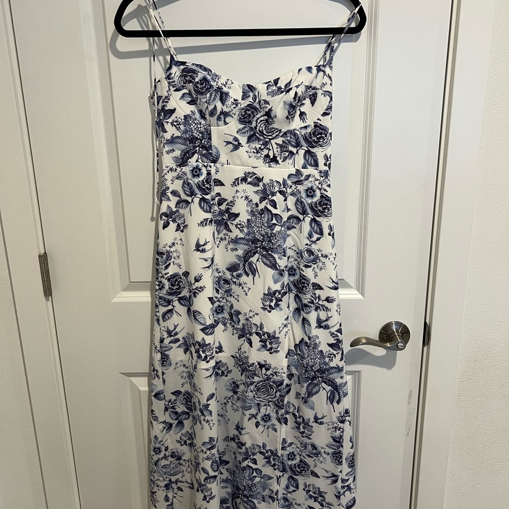 Petal & Pup Blue Floral Midi Dress
